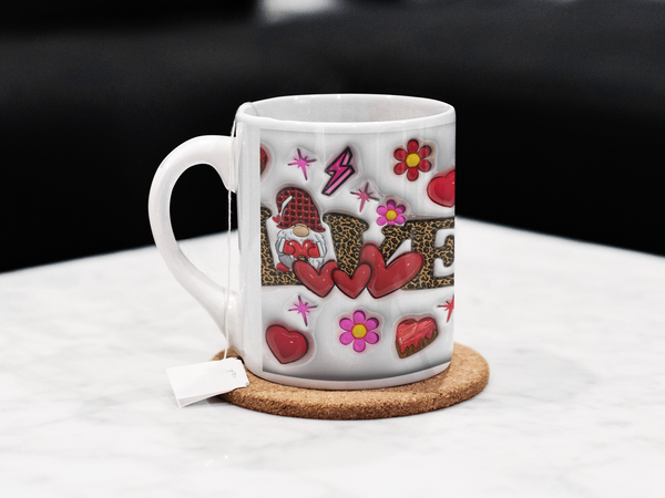 3D Valentines Day Heart Flower Mug Perfect Gift for Secret Valentine Love v11