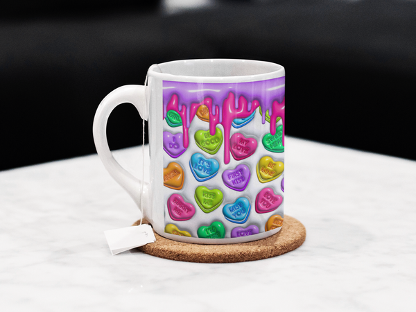 3D Valentines Day Heart Flower Mug Perfect Gift for Secret Valentine Love v15