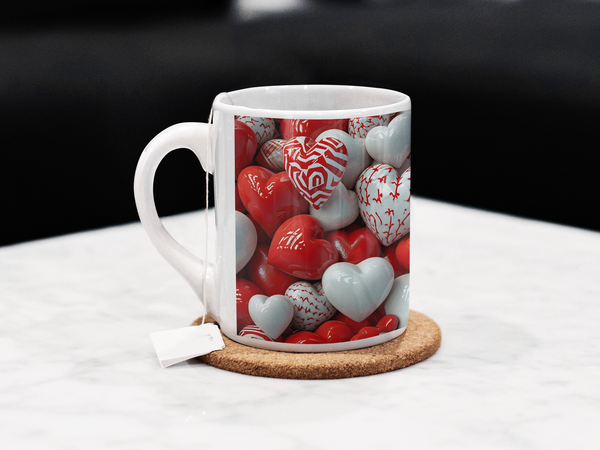 3D Valentines Day Heart Flower Mug Perfect Gift for Secret Valentine Love v5