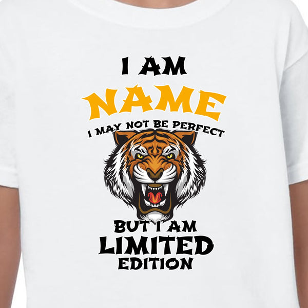 I MAY NOT BE PERFECT Personlised Name T-shirt Printed Mens, Womens Kids Birthdays,Gifts,