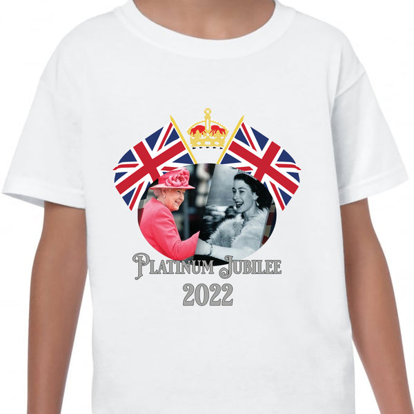 Kids T-Shirt Queen Elizabeth II Platinum Jubilee 2022 Celebration 70 Years Top v5