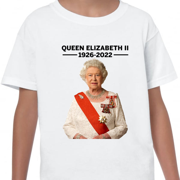 T-Shirt Queen Elizabeth II Rest in Peace 1926 - 2022 Tribute RIP Adult kids V1
