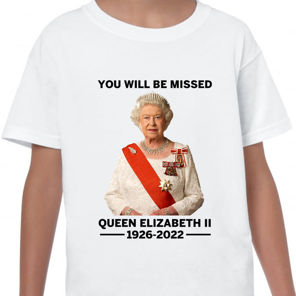 T-Shirt Queen Elizabeth II Rest in Peace 1926 - 2022 Tribute RIP Adult kids V2