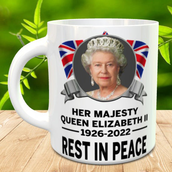 Ceramic Mug Queen Elizabeth II Rest in Peace 1926 - 2022 Tribute RIP V2