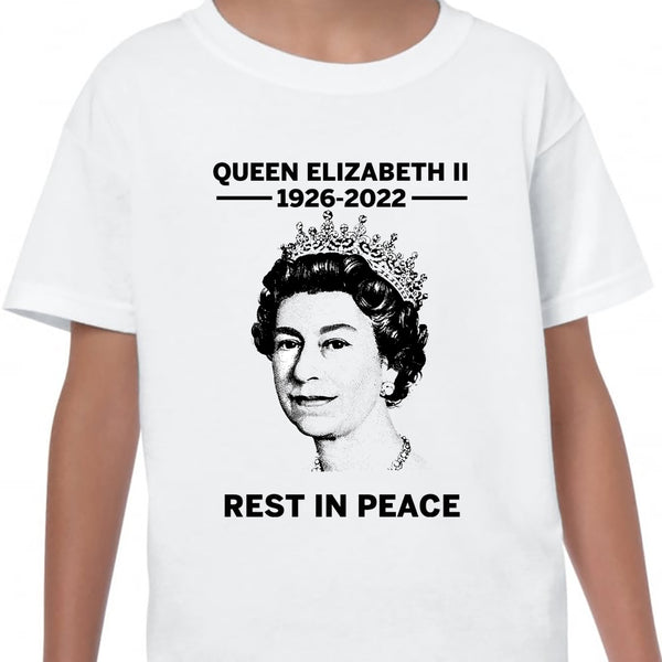 T-Shirt Queen Elizabeth II Rest in Peace 1926 - 2022 Tribute RIP Adult kids V3