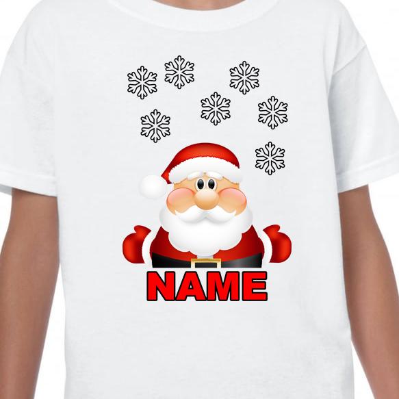 Christmas Santa Personalised T-shirt Printed Mens Kids Snow Xmas Gifts Novelty
