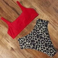 High Waist Bikini Leopard Bikini Women Push Up Swimsuit