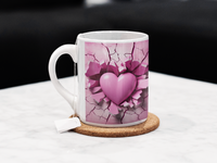 3D Valentines Day Heart Flower Mug Perfect Gift for Secret Valentine Love v4