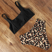 High Waist Bikini Leopard Bikini Women Push Up Swimsuit