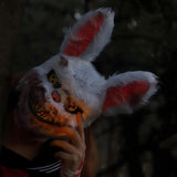 Halloween Scary Mask Bear Rabbit Bunny Mask, Bloody Plush Head Mask, Cosplay Costume Props Halloween Party Horror Devil Bear & Rabbit Mask