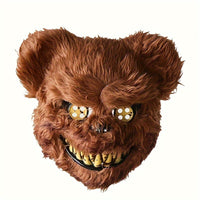 Halloween Scary Mask Bear Rabbit Bunny Mask, Bloody Plush Head Mask, Cosplay Costume Props Halloween Party Horror Devil Bear & Rabbit Mask