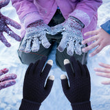 Winter Coldproof Knitted Warm Gloves Touch Screen Gloves - Navy