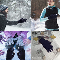 Winter Coldproof Knitted Warm Gloves Touch Screen Gloves - Navy