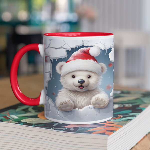 3D Cute Xmas Mug Bear ANIMAL Funny gifts for work colleague gifts for women or men, funny mugs for women, novelty mug silly gifts, work bestie gifts, Kids Mug Santa Mug