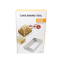 3 Piece Rectangle Cake Baking Mould Stainless Steel Cake Baking Tool