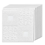 10pcs 3D Tile Brick Wall Sticker Waterproof Foam Panel Self-adhesive Wallpaper - White