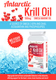 Antarctic Krill Oil 500mg Omega Marine oil 60 capsules A source of Omega 3 and astaxanthin