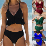 Women's Solid Color Split Bikini Swimsuit