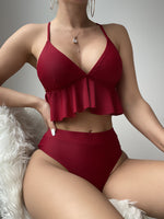 Women's Solid Color Split Bikini Swimsuit