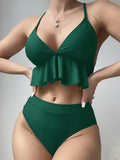 Women's Solid Color Split Bikini Swimsuit