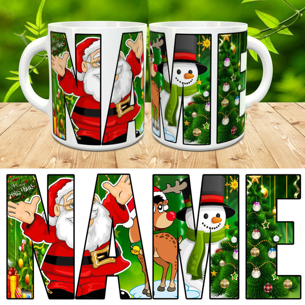 Xmas Personalised Mug Funny gifts for work colleague gifts for women or men, funny mugs for women, novelty mug silly gifts, work bestie gifts, Kids Mug Santa Mug