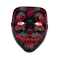 Light Up Purge Mask Led Scary Halloween Cosplay Masks for Adults - Red Light