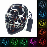 Light Up Purge Mask Led Scary Halloween Cosplay Masks for Adults - Red Light