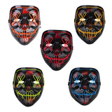 Light Up Purge Mask Led Scary Halloween Cosplay Masks for Adults - Red Light