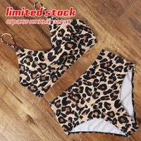 High Waist Bikini Leopard Bikini Women Push Up Swimsuit