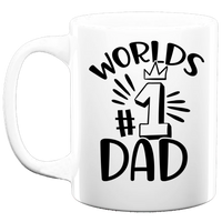 Worlds number one Dad Mug Personalised Customised Gift Present Birthday Christmas Fathers Day Dad Daddy Grandad Ceramic Coffee Cup Drinkware Tea