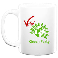 Mug 325 ml – Vote Green Party– UK 2024 Politics Election – United Kingdom – 325 ml – White – General Election Support your Party Fan art Item Green Party Victorious Winner