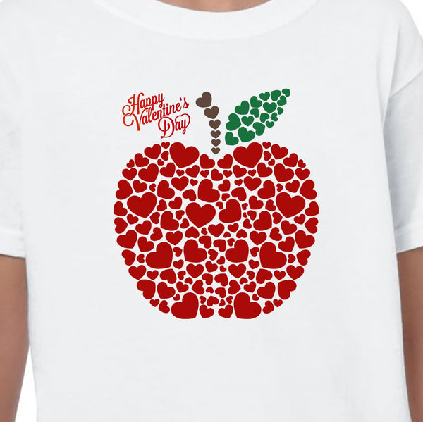 Valentine Heart T-shirt Printed Mens Womens Novelty Present Gifts Apple Funny