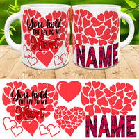 Valentine Mug Personalized Boyfriend Girlfriend Heart Cup Gift Novelty Present